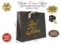 BUSTE IN CARTA LUSSO MARRONE PLASTIFICAZIONE OPACA EXTRA impianto stampa, chiudibusta e nastrino doppio raso omaggio 